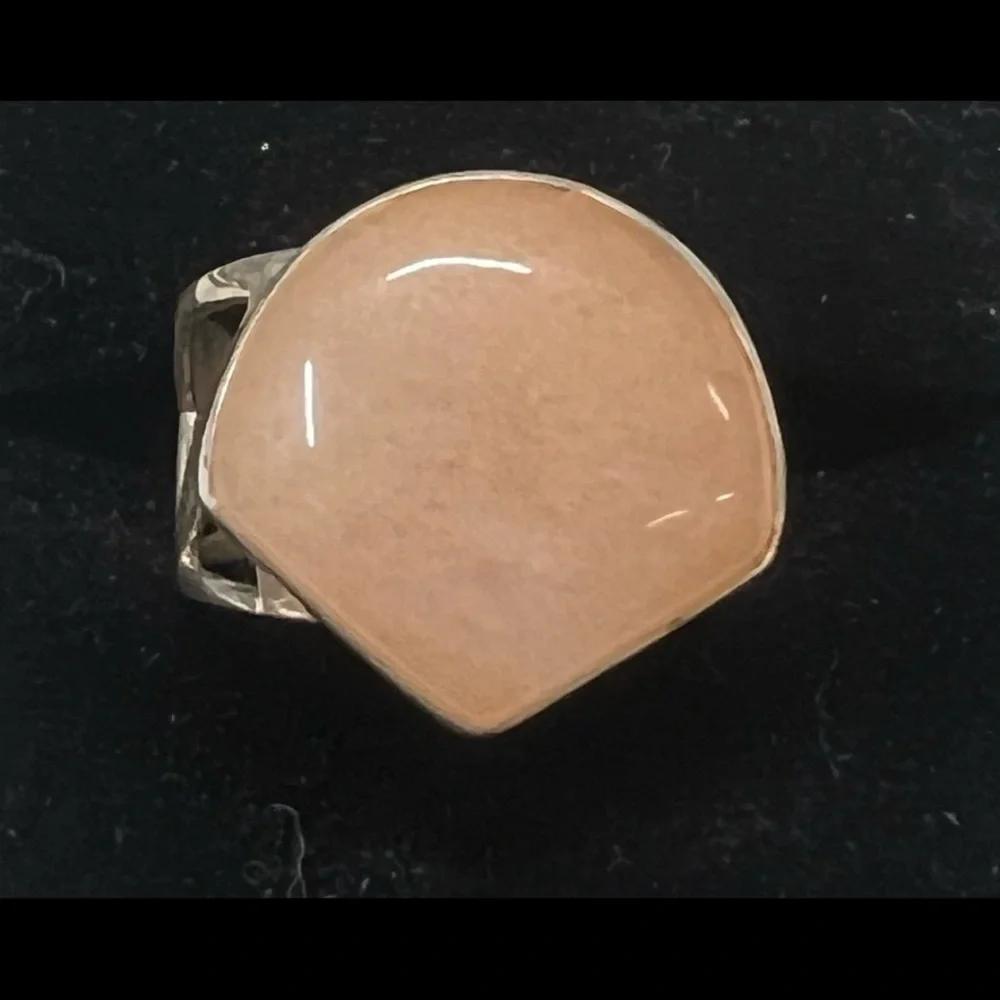 Vintage Jay King Sterling Signed DTR Navajo Old Pink Rose Quartz Ring